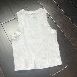 Zara Cropped Rib White Tank